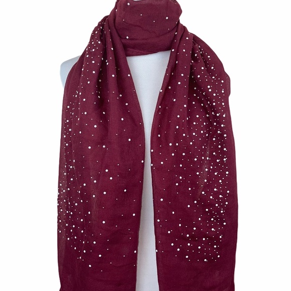 Lulla Collection Bindya Pearl Embellished Scarf - Picture 1 of 14